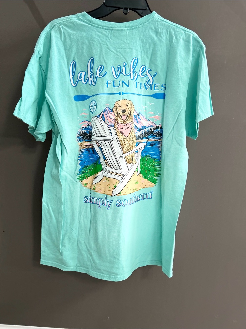 Simply Southern Mint Green Lake Vibes Short Sleeve Tee